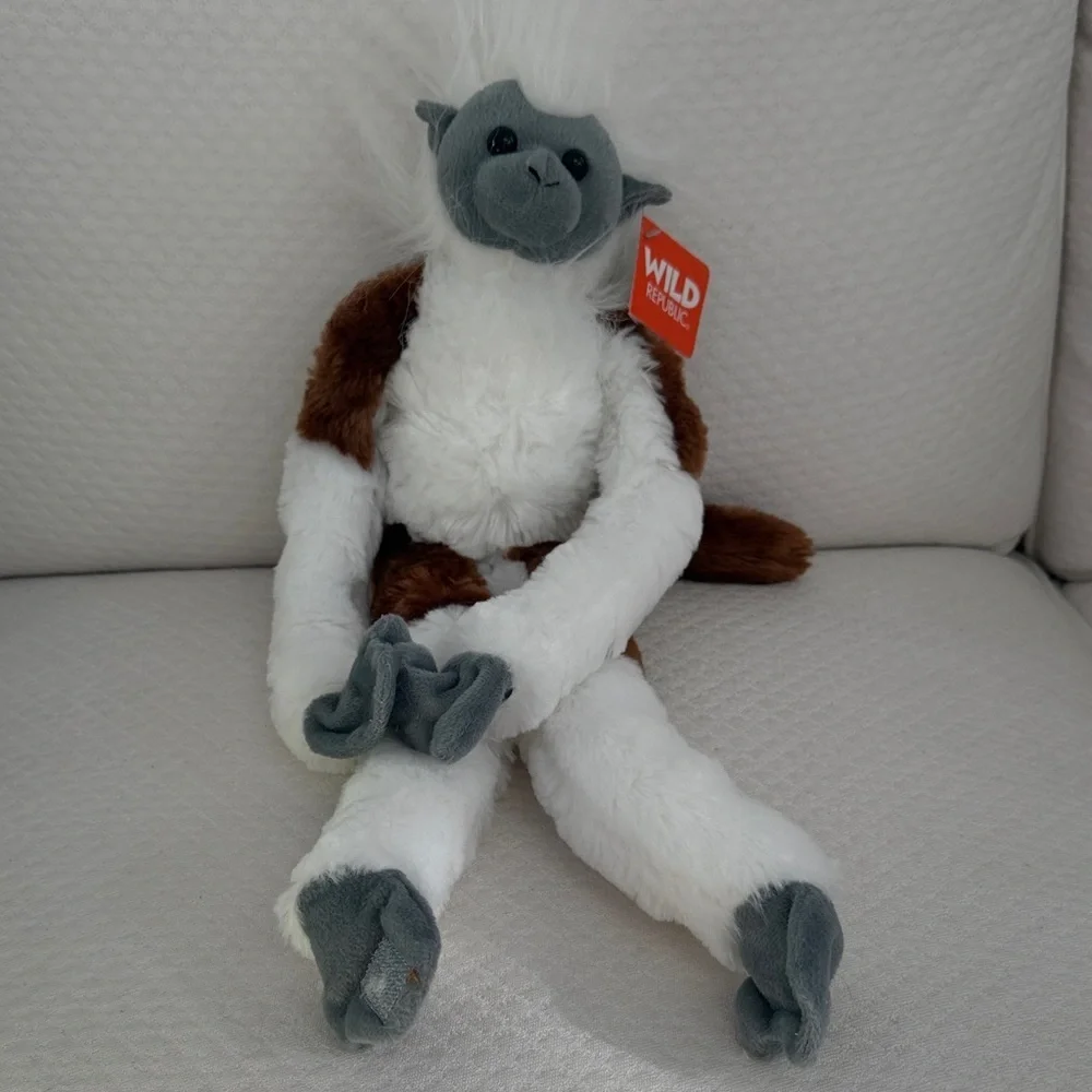 Wild Republic Plush Monkey Langur Colobus Monkey Stuffed Animal Long Limbs NWT